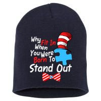 Autism Awareness Why Fit In When You Were Born To Stand Out Puzzle Short Acrylic Beanie
