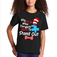 Autism Awareness Why Fit In When You Were Born To Stand Out Puzzle Kids T-Shirt