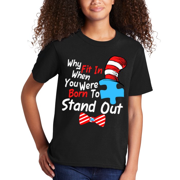 Autism Awareness Why Fit In When You Were Born To Stand Out Puzzle Kids T-Shirt