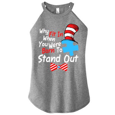 Autism Awareness Why Fit In When You Were Born To Stand Out Puzzle Women's Perfect Tri Rocker Tank