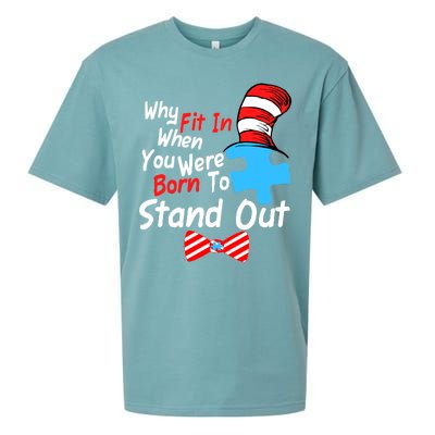 Autism Awareness Why Fit In When You Were Born To Stand Out Puzzle Sueded Cloud Jersey T-Shirt