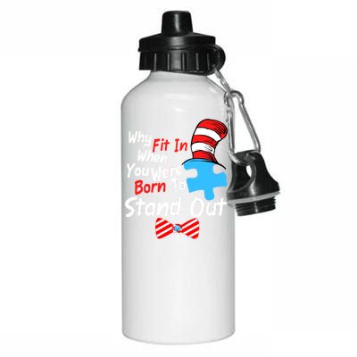 Autism Awareness Why Fit In When You Were Born To Stand Out Puzzle Aluminum Water Bottle