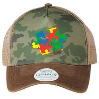 Autism Be Kind Puzzle Piece Splatter Legacy Tie Dye Trucker Hat