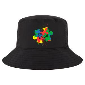 Autism Be Kind Puzzle Piece Splatter Cool Comfort Performance Bucket Hat