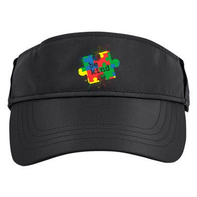 Autism Be Kind Puzzle Piece Splatter Adult Drive Performance Visor
