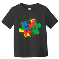 Autism Be Kind Puzzle Piece Splatter Toddler T-Shirt