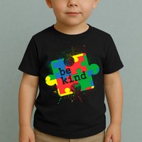 Autism Be Kind Puzzle Piece Splatter Toddler T-Shirt