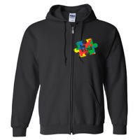 Autism Be Kind Puzzle Piece Splatter Full Zip Hoodie