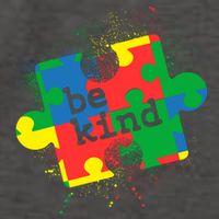 Autism Be Kind Puzzle Piece Splatter Vector Backpack