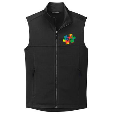 Autism Be Kind Puzzle Piece Splatter Collective Smooth Fleece Vest