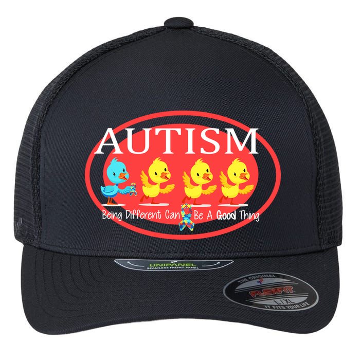 Autism Being Different Can Be A Good Thing Ducks Flexfit Unipanel Trucker Cap