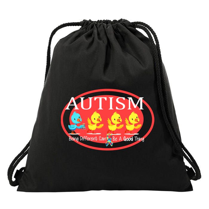 Autism Being Different Can Be A Good Thing Ducks Drawstring Bag