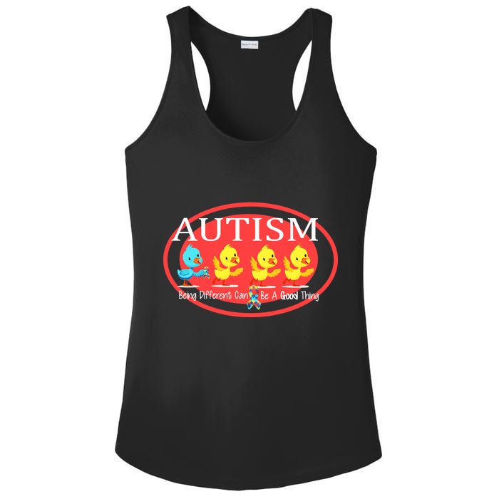 Autism Being Different Can Be A Good Thing Ducks Ladies PosiCharge Competitor Racerback Tank