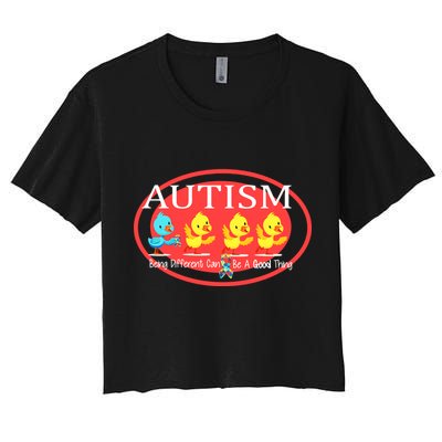 Autism Being Different Can Be A Good Thing Ducks Crop Top