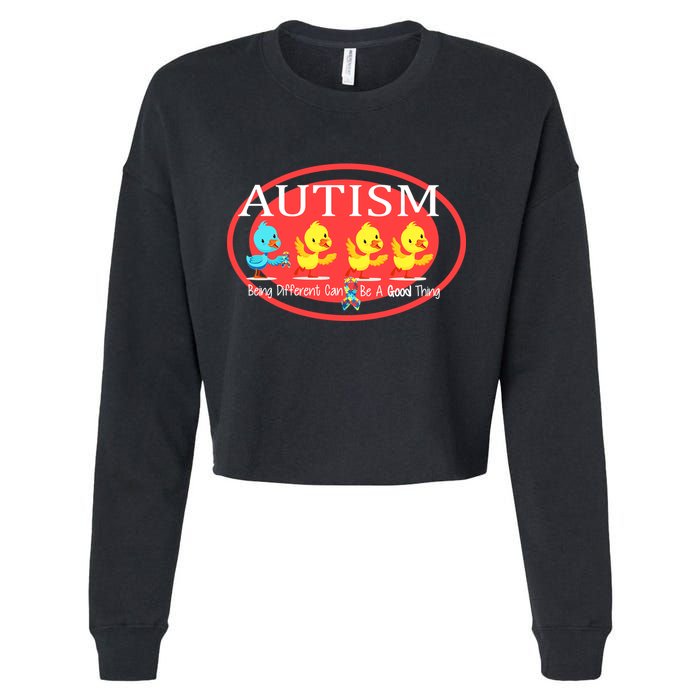 Autism Being Different Can Be A Good Thing Ducks Cropped Pullover Crew