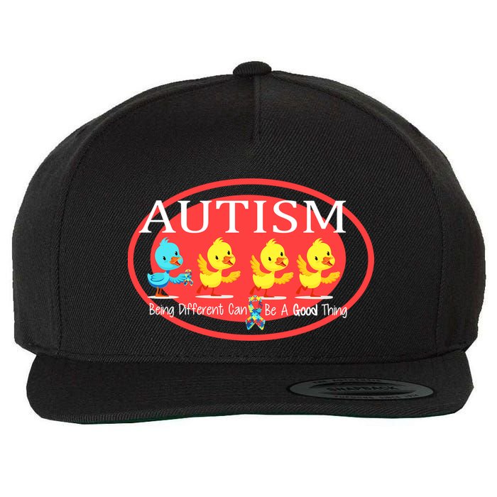 Autism Being Different Can Be A Good Thing Ducks Wool Snapback Cap