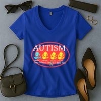 Autism Being Different Can Be A Good Thing Ducks Women's V-Neck T-Shirt