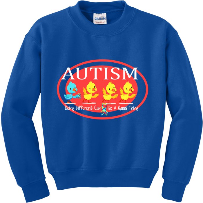 Autism Being Different Can Be A Good Thing Ducks Kids Sweatshirt