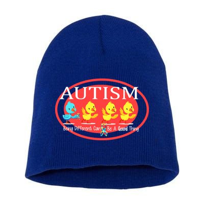 Autism Being Different Can Be A Good Thing Ducks Short Acrylic Beanie