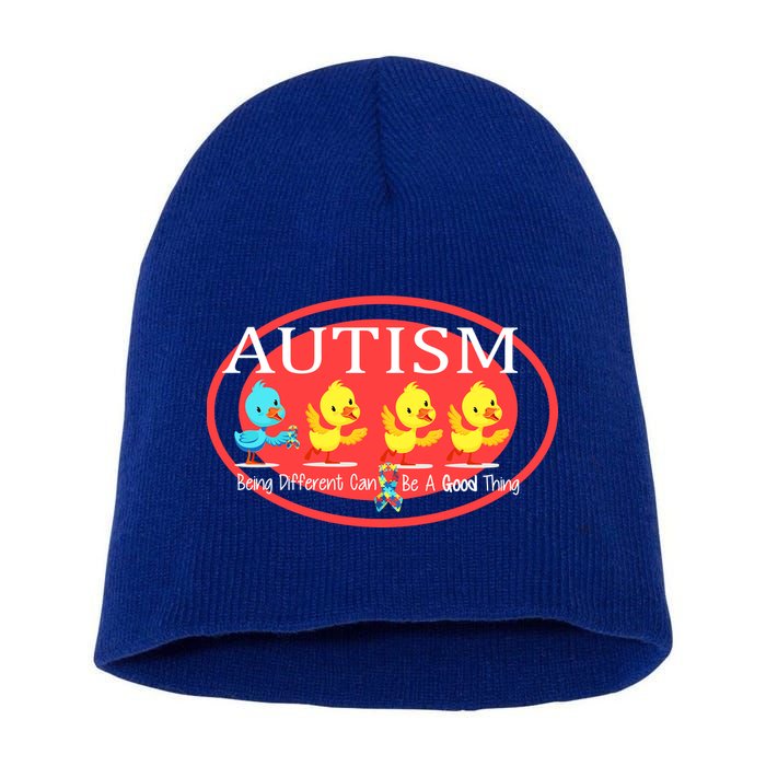 Autism Being Different Can Be A Good Thing Ducks Short Acrylic Beanie
