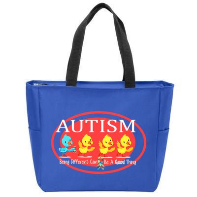 Autism Being Different Can Be A Good Thing Ducks Zip Tote Bag
