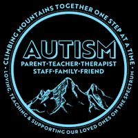 Autism Climbing Mountains Together Button