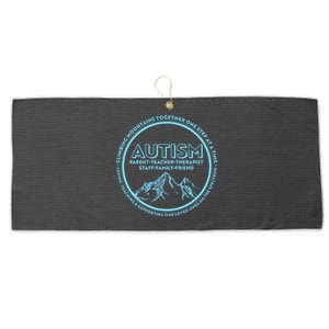 Autism Climbing Mountains Together Large Microfiber Waffle Golf Towel