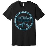Autism Climbing Mountains Together Premium T-Shirt