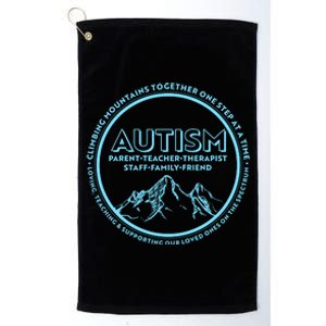 Autism Climbing Mountains Together Platinum Collection Golf Towel