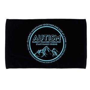 Autism Climbing Mountains Together Microfiber Hand Towel