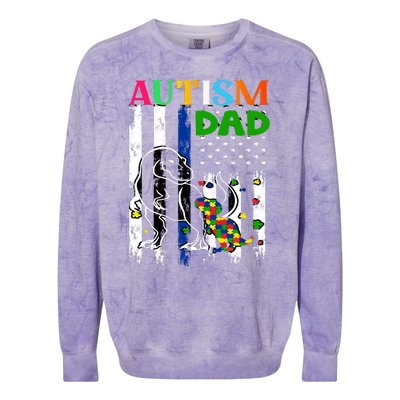 Autism Dad Colorblast Crewneck Sweatshirt