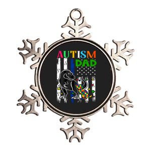 Autism Dad Metallic Star Ornament