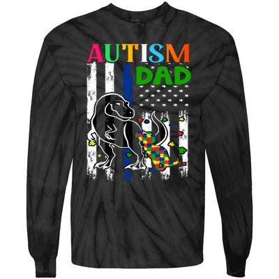 Autism Dad Tie-Dye Long Sleeve Shirt