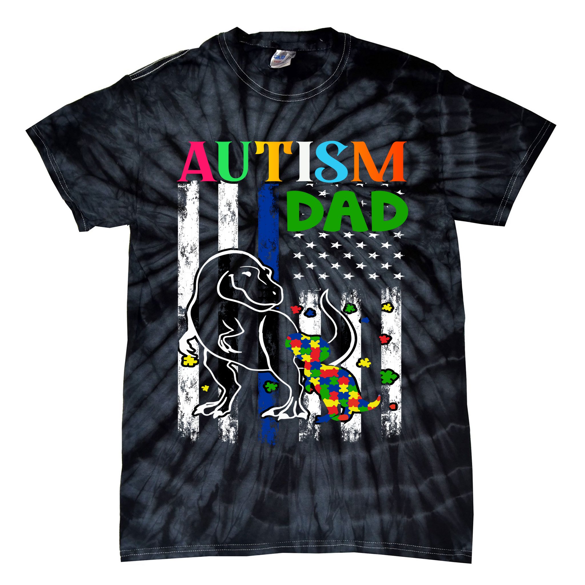 Autism Dad Tie-Dye T-Shirt
