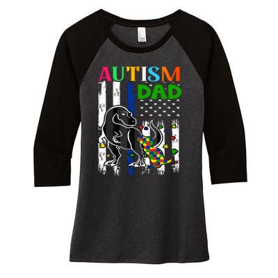 Autism Dad Women's Tri-Blend 3/4-Sleeve Raglan Shirt