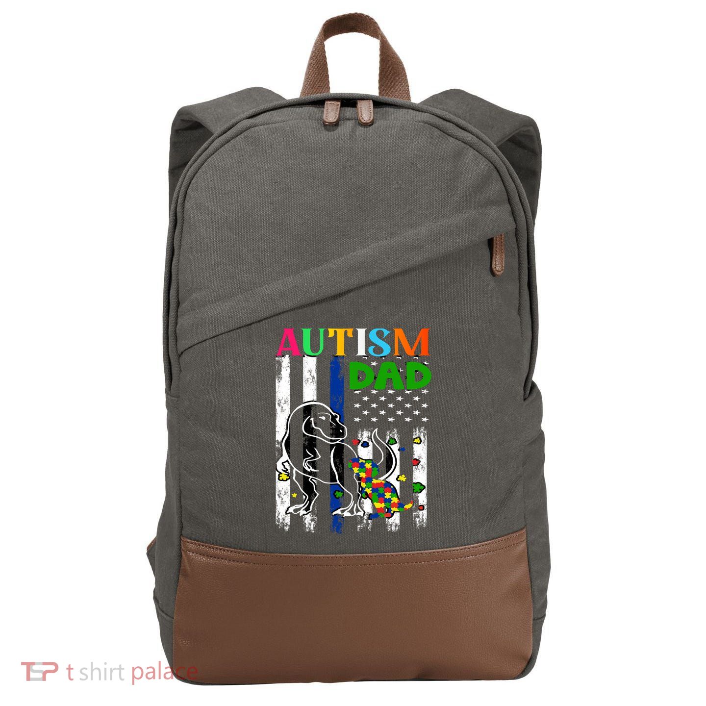 Autism Dad Cotton Canvas Backpack