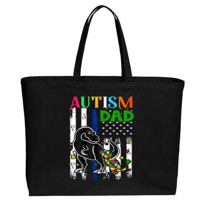 Autism Dad Cotton Canvas Jumbo Tote