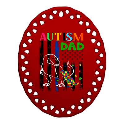 Autism Dad Ceramic Oval Ornament