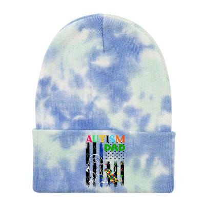 Autism Dad Tie Dye 12in Knit Beanie