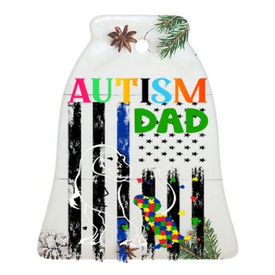 Autism Dad Ceramic Bell Ornament