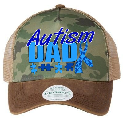 Autism Dad Awareness Ribbon Legacy Tie Dye Trucker Hat