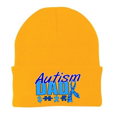 Autism Dad Awareness Ribbon Knit Cap Winter Beanie