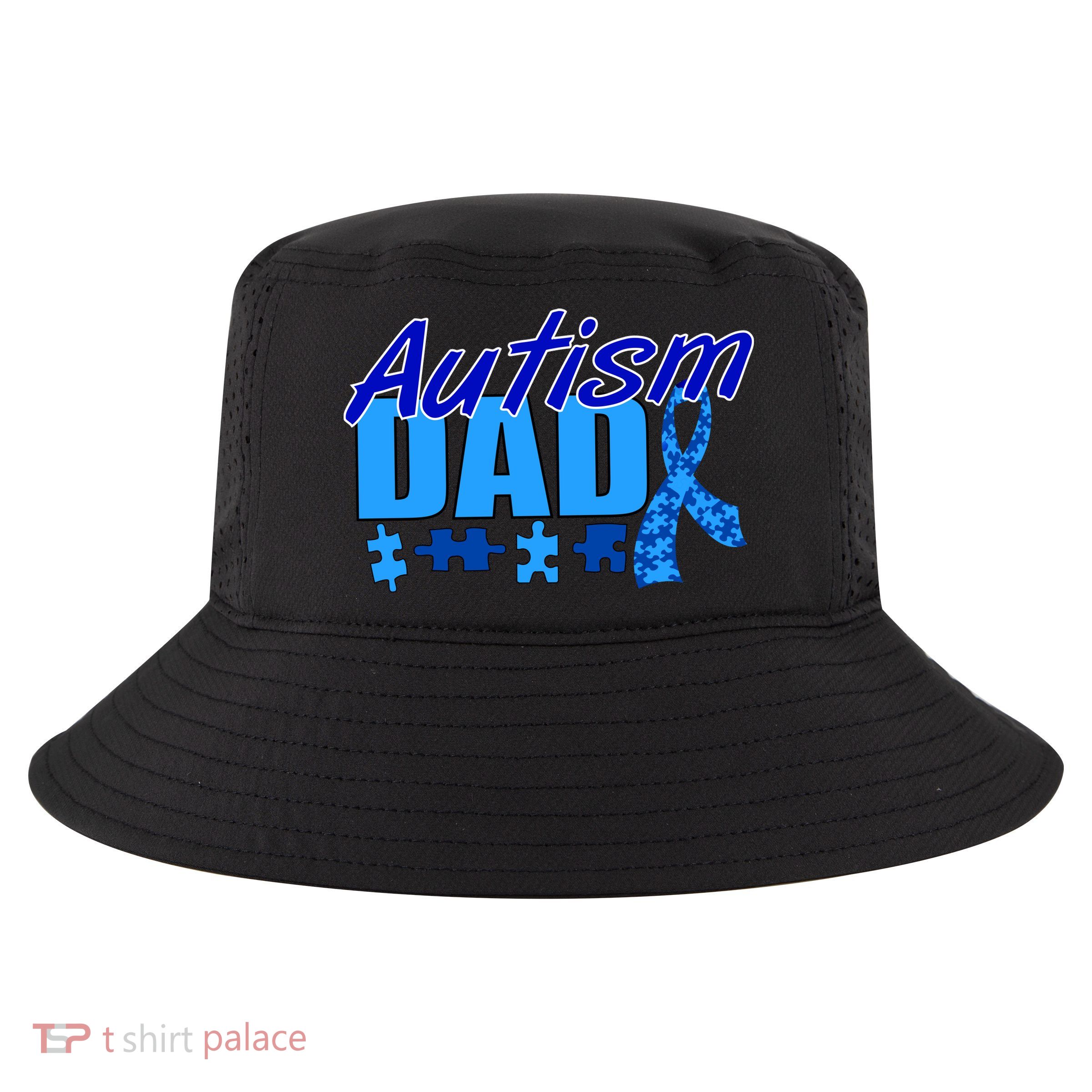 Autism Dad Awareness Ribbon Cool Comfort Performance Bucket Hat
