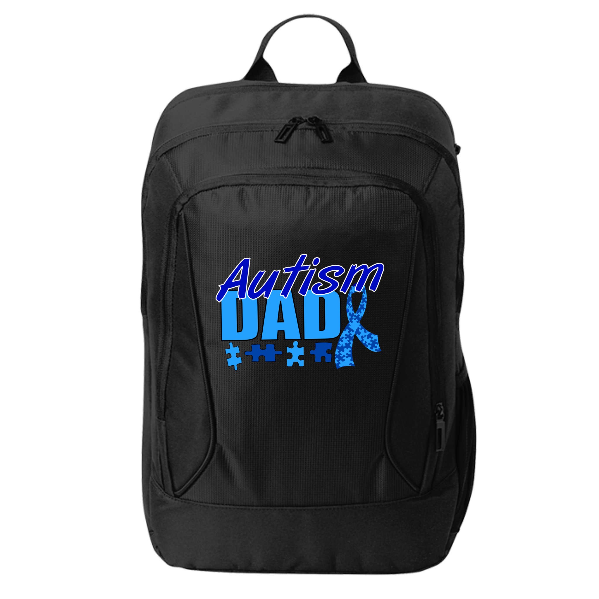 Autism Dad Awareness Ribbon City Backpack