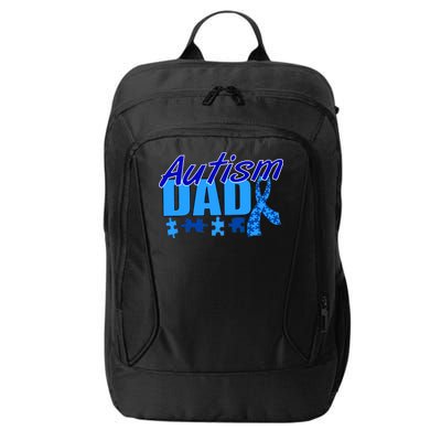 Autism Dad Awareness Ribbon City Backpack