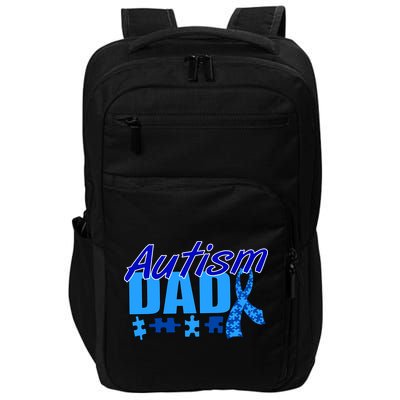 Autism Dad Awareness Ribbon Impact Tech Backpack