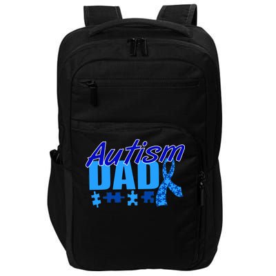 Autism Dad Awareness Ribbon Impact Tech Backpack