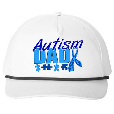 Autism Dad Awareness Ribbon Snapback Five-Panel Rope Hat