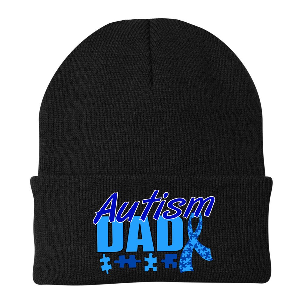 Autism Dad Awareness Ribbon Beanie