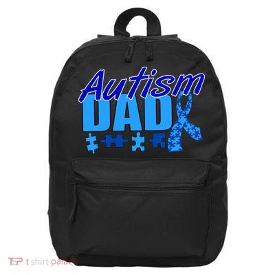 Autism Dad Awareness Ribbon 16 in Basic Backpack